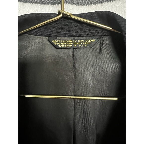 Baskin Barrister Tailored Mens Navy Blazer Sport Coat Gold Buttons USA Made 44 R - Picture 4 of 14